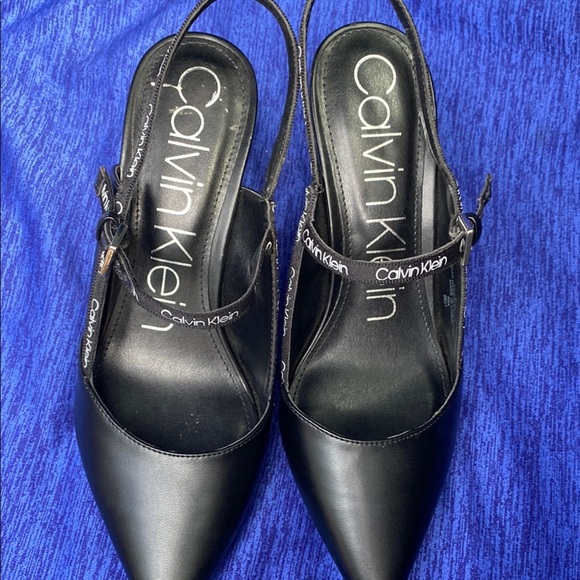Calvin Klein Women's Black 8.5M Slingback Pointed Toe Shoes - Picture 1 of 8